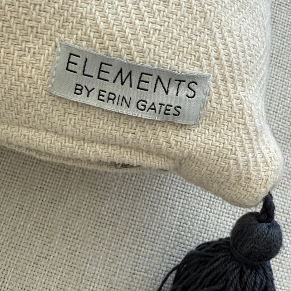 Elements by Erin Gates Navy & Cream Woven Throw Pillows with Tassels - Set of 2